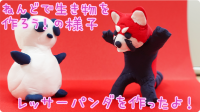 ねんどで生き物を作ろう！「レッサーパンダを作ったよ！」